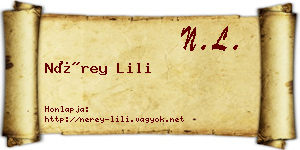 Nérey Lili névjegykártya